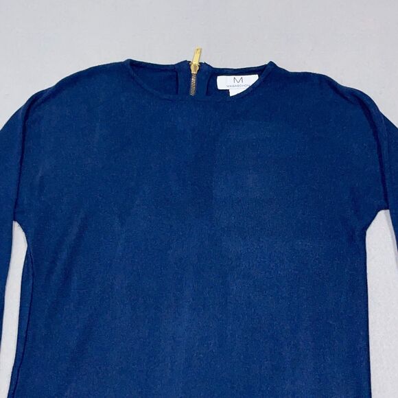 Magaschoni Sweater Women Medium Blue Tunic Cashmere Blend Scoop Pullover Cozy - Picture 2 of 9